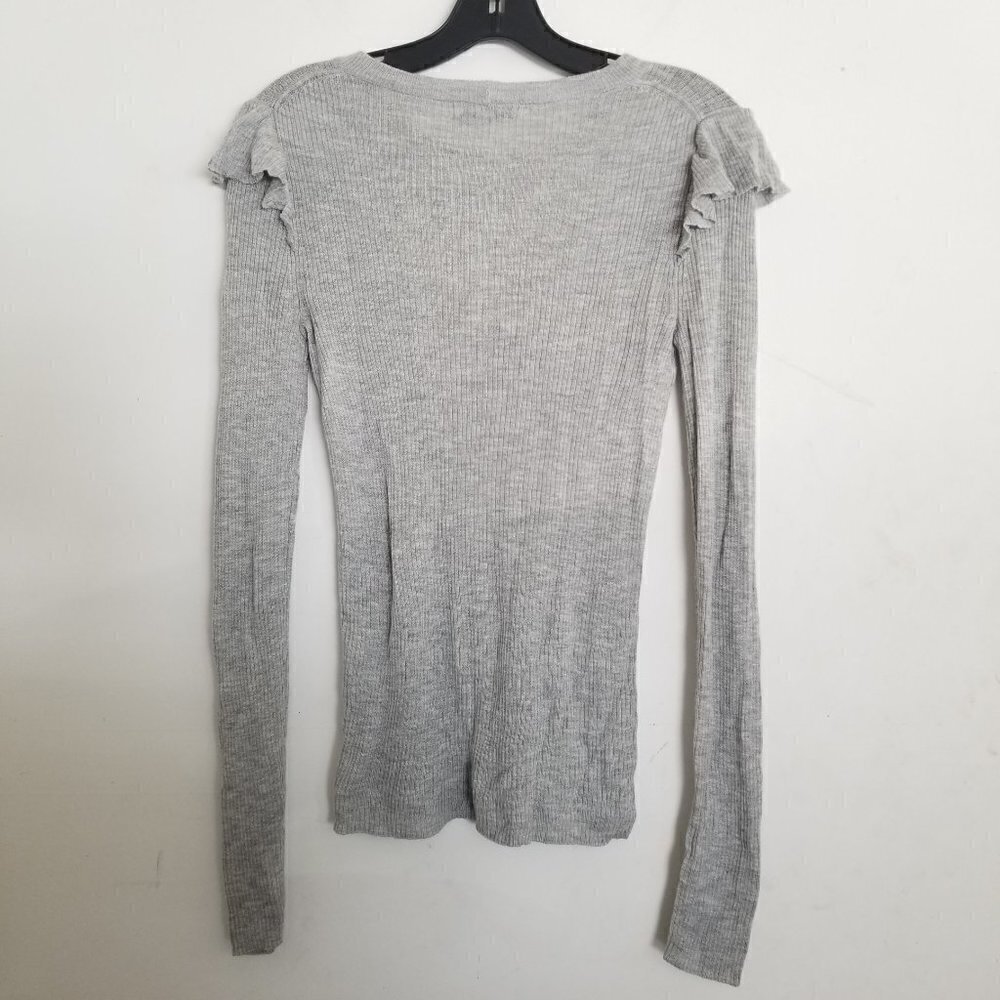 Madewell Ruffle Sweater Knit Lightweight Rib Top - Picture 6 of 13